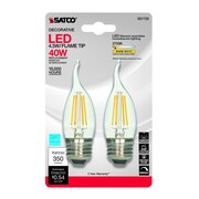SATCO . CA10 E26 (Medium) LED Bulb Warm White 40 Watt Equivalence 2 pk S21725